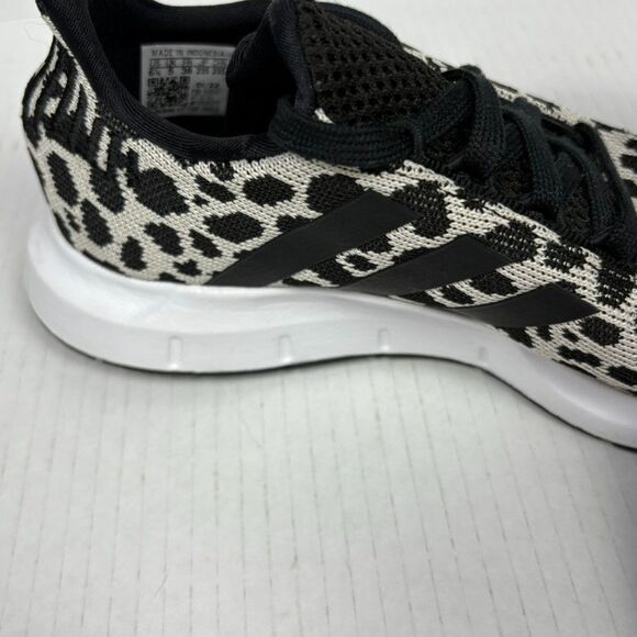 Adidas Swift Run Women’s 6.5 Leopard Print BD7962 Black White Knit Sneakers - Picture 3 of 8